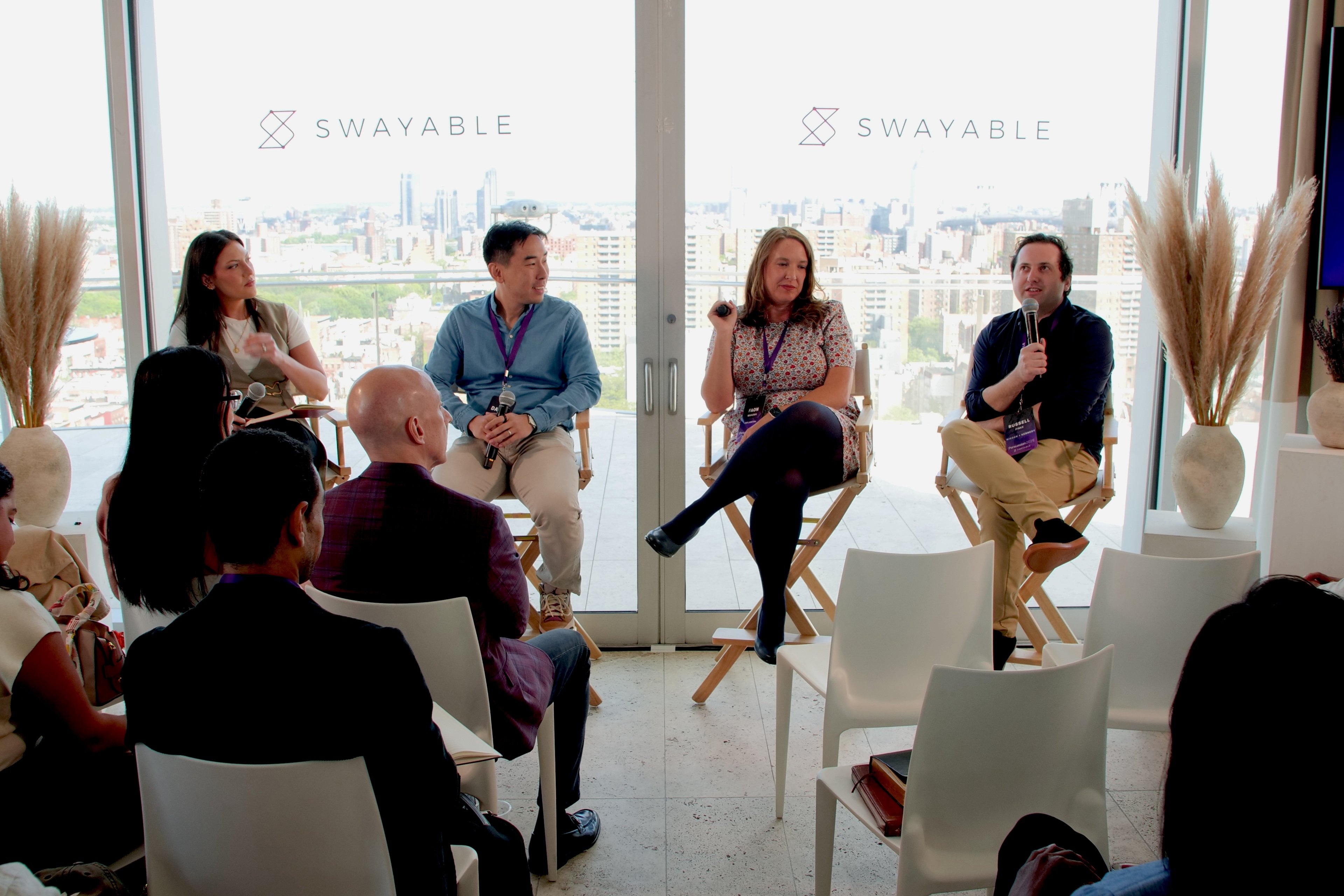 Adweek's Kendra Barnett, Jaguar Land Rover's Danny Zhu, Influential's Faön Mahunik, and Wieden+Kennedy's Russell Pinke at Persuasion 2025.